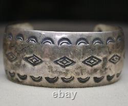 Steven Apachito Vintage Native American Navajo Sterling Silver Cuff Bracelet