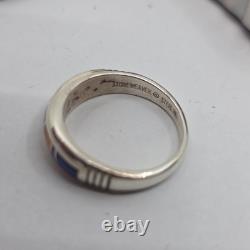 Stoneweaver Native American Navajo Assorted Stone Inlaid Sterling Silver 6