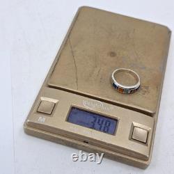 Stoneweaver Native American Navajo Assorted Stone Inlaid Sterling Silver 6