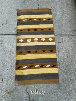 Stunning 1900's Native American Navajo Rug Geometric 64 x 31