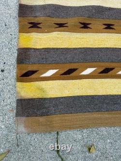 Stunning 1900's Native American Navajo Rug Geometric 64 x 31