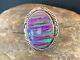 Stunning Native American Navajo Sterling Silver Purple Faux Opal Ring Sz 7.5 450