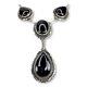 Stunning Reggie Haskie Native American Navajo Sterling Silver Onyx Necklace