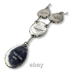 Stunning Reggie Haskie Native American Navajo Sterling Silver Onyx Necklace