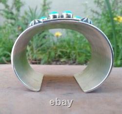 Sunshine Reeves Native American Sterling & Sleeping Beauty Turquoise Cuff signed