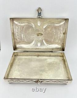 Suzie James Navajo Native American Sterling Silver Deep Stamped Trinket Box 5