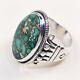 Sz9, Antique Navajo Sterling 925 Silver Edison Sandy Smith Bisbee Turquoise Ring