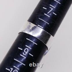 Sz 8, Native American Navajo Sterling 925 Silver Handmade Ring With Obsidian