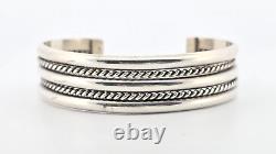 TAHE Navajo Sterling Silver Cuff Bracelet 34.7grams 5 Sz Small Native American