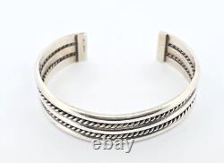 TAHE Navajo Sterling Silver Cuff Bracelet 34.7grams 5 Sz Small Native American