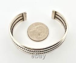 TAHE Navajo Sterling Silver Cuff Bracelet 34.7grams 5 Sz Small Native American