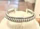 Tahe Family Native American Navajo Sterling Silver Cuff Bracelet 6.25 Inches 45g