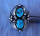 Traditional, Navajo Foliate Overlay, Turquoise Ring Sz10