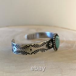 Turquoise Heart Cuff Bracelet, Kinsley Natoni, Native American, Navajo, Silver