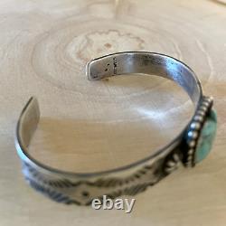 Turquoise Heart Cuff Bracelet, Kinsley Natoni, Native American, Navajo, Silver