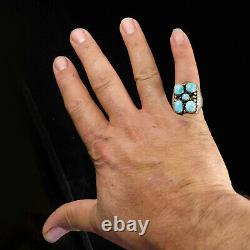 Turquoise Mens Ring Native American Navajo Five Stone Cluster