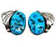Turquoise Native American Navajo 925 Sterling Silver Stud Earrings