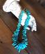 Turquoise Sterling Silver Native American Navajo Necklace And Matching Earrings