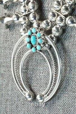 Turquoise & Sterling Silver Squash Blossom & Earrings Leon Kirlie