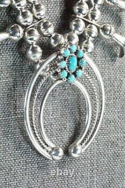 Turquoise & Sterling Silver Squash Blossom & Earrings Leon Kirlie
