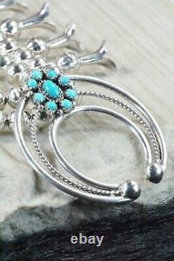 Turquoise & Sterling Silver Squash Blossom & Earrings Leon Kirlie