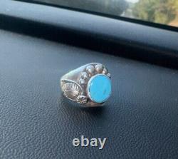 Unique Native American Navajo Cinderella Turquoise Ring Size 9