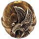 Vintage Native American Navajo Sterling And Gold Filled Eagle Ring Sz10 20grams