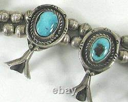 VINTAGE NAVAJO Sterling Gem Grade Sleeping Beauty Turquoise Squash Blossom 1950s