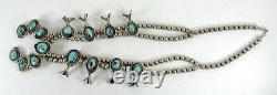 VINTAGE NAVAJO Sterling Gem Grade Sleeping Beauty Turquoise Squash Blossom 1950s