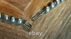 VINTAGE Navajo Indian Squash Blossom Necklace Turquoise Sterling Silver BIG 170g