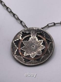 VINTAGE Navajo Wedding Basket Necklace Paper Clip Chain Native American Handmade