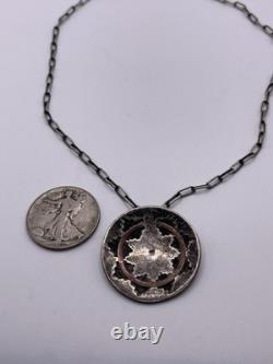 VINTAGE Navajo Wedding Basket Necklace Paper Clip Chain Native American Handmade