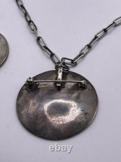 VINTAGE Navajo Wedding Basket Necklace Paper Clip Chain Native American Handmade