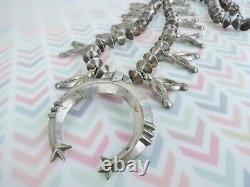 VTG Native American Navajo all sterling squash naja blossom necklace