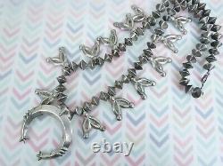 VTG Native American Navajo all sterling squash naja blossom necklace