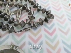 VTG Native American Navajo all sterling squash naja blossom necklace