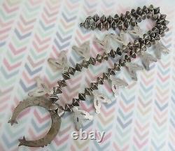 VTG Native American Navajo all sterling squash naja blossom necklace