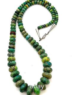 VTG Navajo Green Turquoise Necklace Native American Heishi Necklace