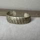 Vtg Navajo Native American Sterling Silver Stamped Cuff Bracelet Hallmarked Gn
