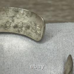 VTG Navajo Native American Sterling Silver Stamped Cuff Bracelet Hallmarked GN