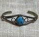 Vtg Navajo Pauline Claw Cuff Bracelet Size 5.75 Blue Turquoise Sterling 9.2g
