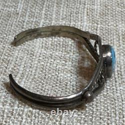 VTG Navajo Pauline Claw Cuff Bracelet Size 5.75 Blue Turquoise Sterling 9.2g