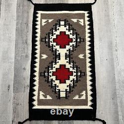 VTG Navajo Style Rug Diamond Ganado Red/Brown Wool Native American Woven Textile