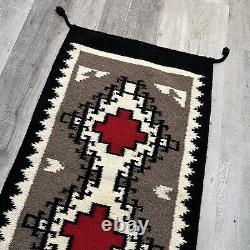 VTG Navajo Style Rug Diamond Ganado Red/Brown Wool Native American Woven Textile