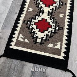 VTG Navajo Style Rug Diamond Ganado Red/Brown Wool Native American Woven Textile