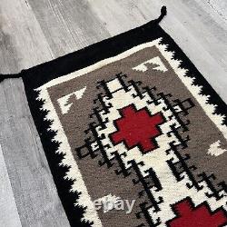 VTG Navajo Style Rug Diamond Ganado Red/Brown Wool Native American Woven Textile