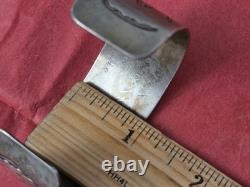 VTG Sterling Silver Cuff Bracelet Native American Navajo Etched 1 x 36g READ