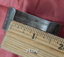 VTG Sterling Silver Cuff Bracelet Native American Navajo Etched 1 x 36g READ