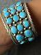 Very Fine Vintage Sterling & Turquoise Cuff Handmade By Navajo Elaine Sam
