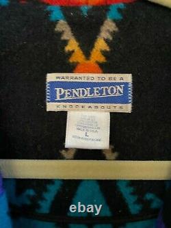 Vibrant Beautiful Pendleton Wool Blanket Jacket Coat Navajo Native Print